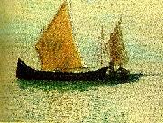 Odilon Redon segelbatar i venedig oil